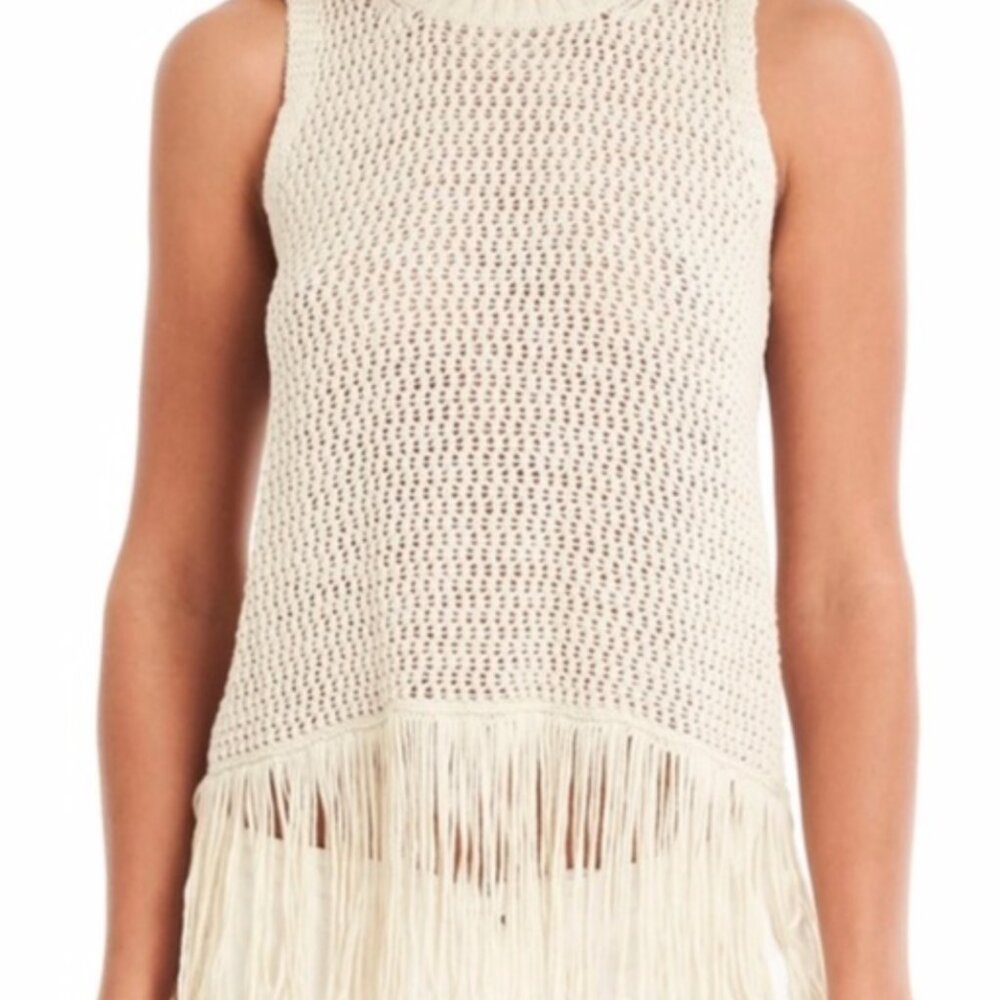 Michael Stars Crochet Fringe Top